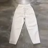 Mulher jeans mulheres cintura de cintura lápis calças denim pantalones vaqueros mujer calças pantalon femme branco calças jean d966 210426