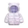 Enfants couleur unie manteau garçons à la mode coton vêtements filles mode vêtements à capuche enfants décontracté chaud veste hiver 211204