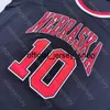 2020 New Nebraska Cornhuskers College Basketball Jersey NCAA 10 UTH Noir Toutes les hommes cousu et broderie