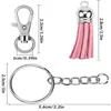 Porte-clés 125 pièce/ensemble crochets pivotants porte-clés glands en vrac à la main bricolage porte-clés artisanat mode cuir gland pendentif pour bijoux Maki