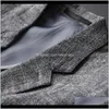 Suits Blazers Mens Clothing Apparel Drop Delivery 2021 Minglu Men Casual Summer Thin Plus Size 4Xl Slim Fit Grey Blazer Man Cotton And Linen