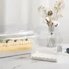 Boîte d'emballage de rouleau à gâteau transparent avec poignée Boîte à gâteau de fromage en plastique transparent respectueux de l'écofrien