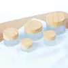 5g 10g 15g 20g 30g 50g Frosted Glass Jar Refillable Cream Bottle Cosmetic Container Pot With Imitated Wood Grain Plastic Lids