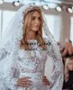 Крючком хлопчатобумажные кружева русалка свадебные платья 2022 Berta без спинки с длинным рукавом с длинным рукавом с длинными рукавами