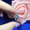 Real Natural Moissanite 3CT CARAT Кольца для женщин Вовлечение S925 Серебряный Кольцевый Обнаружение AU750 D Цвет Невеста Ювелирные Изделия Drop Доставка