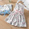 Girls Flowers Summer Dresses Baby Girl Butterfly Clothing Children Fashion Sleeveless Vestidos Party Dresses Princess Clothes Q0716