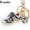 Crystal Football Soccer Schoenen Rhinestone Sleutelhangers voor Auto Purse Bag Gesp Hanger Sleutelhangers Sleutelhangers Dames Gift K258 H1126