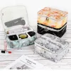 Marbling Makeup Cosmetic Zipper Bag Fashion Travel Poratble Wash Bags Handväska PU Multi-Function Storage Bags 8Colors