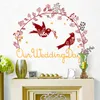 Romantique créatif bricolage fleur vigne pigeon stickers muraux pour salle de mariage chambre sticker mural affiche pvc amovible décoration de la maison 210420