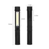 2022 new Multifunction COB LED Mini Pen Light Work Inspection LED Flashlight Torch Lamp With the Bottom Magnet and Clip Black/Red/Blue