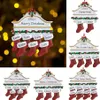 Christmas Decoration Unfinished Resin Cartoon Family Socks Statue Xmas Tree Hanging Pendant Warm Seasonal Home Ornament DHL