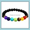 Str￤hnen Armb￤nder Schmuck MM 7 Chakra Heilung Nce Perlen Armband Schwarz Mattstein Lava Perle Nat￼rliche Yoga Reiki Segen Zauber Stretch Bang