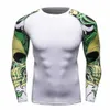 Män MMA Compression Shirts Rashguard Fitness Långärmad Base Layer Skin Tight Tyngdlyftning T 22 210629