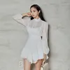 irregular Sexy Office Dress korean Pink Summer long Short stand nightclub ccabaret party Dresses for women 210602