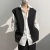 IEFB Men's Causal White Vest Cool Sleeveless Cardigan Waistcoat Korean Streetwear Fashion Mans Clothing 9Y6609 210524