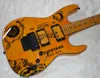 Fabrikauslass-6-Saiten gelbe E-Gitarre mit Mondmuster, Floyd Rose