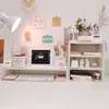 Ins Simple Desktop Computer Elevated Table Rack Dormitory Three-layer Storage Box Desk Girl Cosmetic Sundries 211112