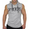 Felpe con cappuccio da uomo Felpe ZOGAA Felpa sportiva senza maniche con cappuccio Corsa Palestra Lettera Stampa Abbigliamento Casual Fitness Bodybuilding