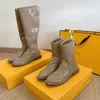 Designer stövlar för kvinnor karligrafi regn boot kvinna klänning skor äkta läder icke-slip vinter sko lady booties 35-40