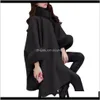 Wełna damska Mieszanki XXL Plus Rozmiar Długi Płaszcz Zimowy Kobiety Bawełniana Płaszcz Wielbłąd Knitwear Szal Cape Feminino Ciepła Odzież Odzież Poncho Femme Ocihz