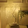 Batterij bediende boomlamp Decoratieve ledlichten Tree Night Lights Fairy USB Touch Desktafel Kinderkamer Warm wit nachtbed