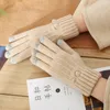 Cinco dedos Guantes 2021 Invierno Mujeres Pantalla táctil Algodón Cálido Casual Damas Extra-cálido Impresión de dibujos animados Mujer Ropa al aire libre