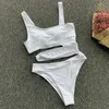 Сексуальные белые купальники женские вырезать купальники толчок монокини купальники костюмы пляж одежда плавательный костюм для 210625