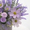 Dekoracyjne kwiaty wieńce 1pc sztuczne rośliny doniczkowe plastikowe lawendowe dekoracja kwiatów z garnkami do biurka domowego Deco