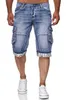 Jeans Mannen Korte Broek Zomer Casual Streetwear Mens Kleding Hip Hop Pocket Skinny Denim Jean Pant Shorts Blue 210716