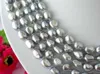 Charmant Long collier de perles d'eau douce grises baroques de 100 pouces, 11mm, chaînes 2304257