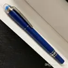 2020 Blue Resin top blue Crystal black and silver Circle Cove rollerball pen office and school famous pens with series number4364193