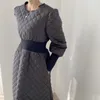 Jesienna zima nowy projekt damski damek z długim rękawem bawełniany ciepły gęstość gęstej sukni balowej z wysokiej talii