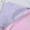Women Sweet Patchwork Striped Print Pink Short Smock Blouse Female Hem Bowknot Breasted Shirt Chic Crop Tops LS9210 210416