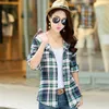 New Arrival 2020 Autumn Cotton Long Sleeve Red Checked Plaid Shirt Women Hoodie Casual Fit Blouse Plus Size Sweatshirt X0629
