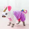 Varm hund vinterkläder Pet Jumpsuit Overaller för hundar Kostym Unicorn Valp Kläder för hundar Chihuahua Dog Coat Yorkshire Pug 211007