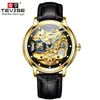 Tevise luxury alloy 2021 watches men Swiss belt gold Bai Setuo flywheel movement custom style mechanical watch wholesale and foreign trade across borders