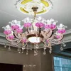 Zinc alloy European chandelier living room lamp Hotel lamps project lanterns romantic bedroom crystal light simple candle light