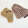 Korean Retro Style Color Matching Plaid Children's Scarf Autumn and Winter Boys and Girls Warm Wool Baby Scarf