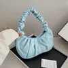 Modische einfarbige Damentasche mit Faltendesign, PU-Damen-Umhängetaschen, Outdoor-Freizeit-Mini-Handtasche