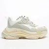 Paris 17FW Triple S Combination Sole Sneakers رجالي النساء غير الرسمي أحذية بيج أسود أسود منصة رياضية في الهواء الطلق أبي الحذاء