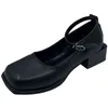 أسود عالية الكعب المرأة الربيع مصمم تصميم جميل بسيطة العمل المهنية أحذية جلدية صغيرة أحذية واحدة