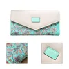 Wallets Wristlet Fashion Envelope Women Wallet Hit Color 3Fold Flowers Printing PU Leather Long Ladies Clutch Coin Phone Purse