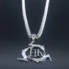Кулон ожерелья 3 кролики AFI цепь из нержавеющей стали для женщин / мужчин Серебряное цветное ожерелье ювелирные изделия Colleier N4324S06