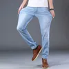 Sulee varumärke topp klassisk stil män vår sommar jeans affärer casual ljusblå stretch bomull jeans manliga märkesbyxor 211008