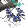 Pendant Necklaces European and American color alloy fashion diamond necklace earrings set bridal jewelry