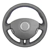 Coprivolante per auto cucito a mano fai-da-te in ecopelle nera per 3 Clio 3 RS 2005-2013