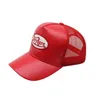Cappelli a snapback in pelle MH ricami rossi MH rossa rossa MH.