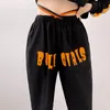 Tracksuits das Mulheres 2022 Roupas Coreanas Conjunto de Lapel Tops Sweater Costura Carta Pulôver + Largo Solto Calças Rua Casual