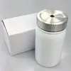 50pcs White Sublimation Mason Mugs Jar Double Wal jars tumbler with lid straw 17oz