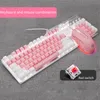 розовая игровая клавиатура и мышь